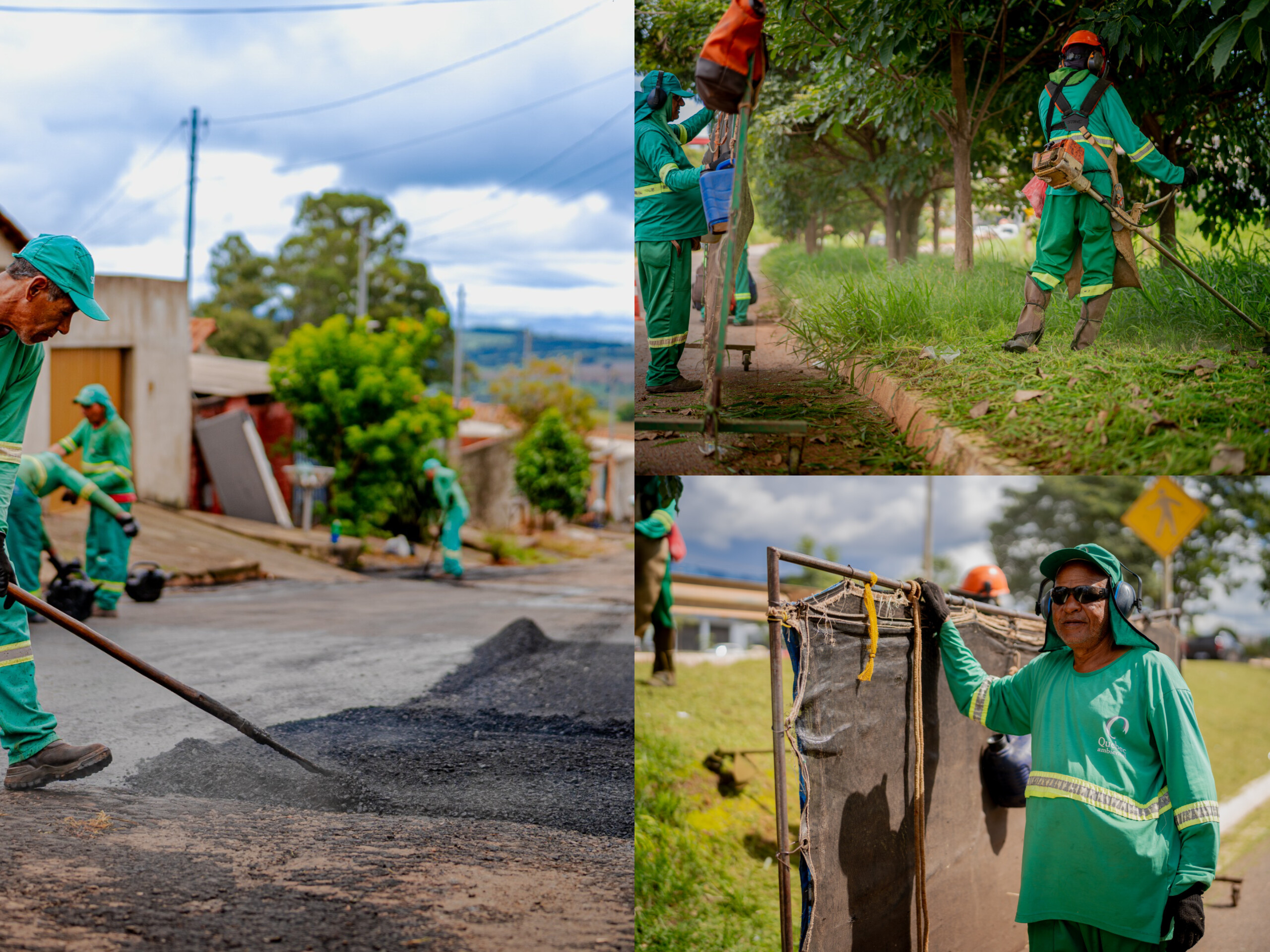 Prefeitura realiza roçagem, podas e tapa-buracos em diversos bairros de Anápolis nesta quinta-feira