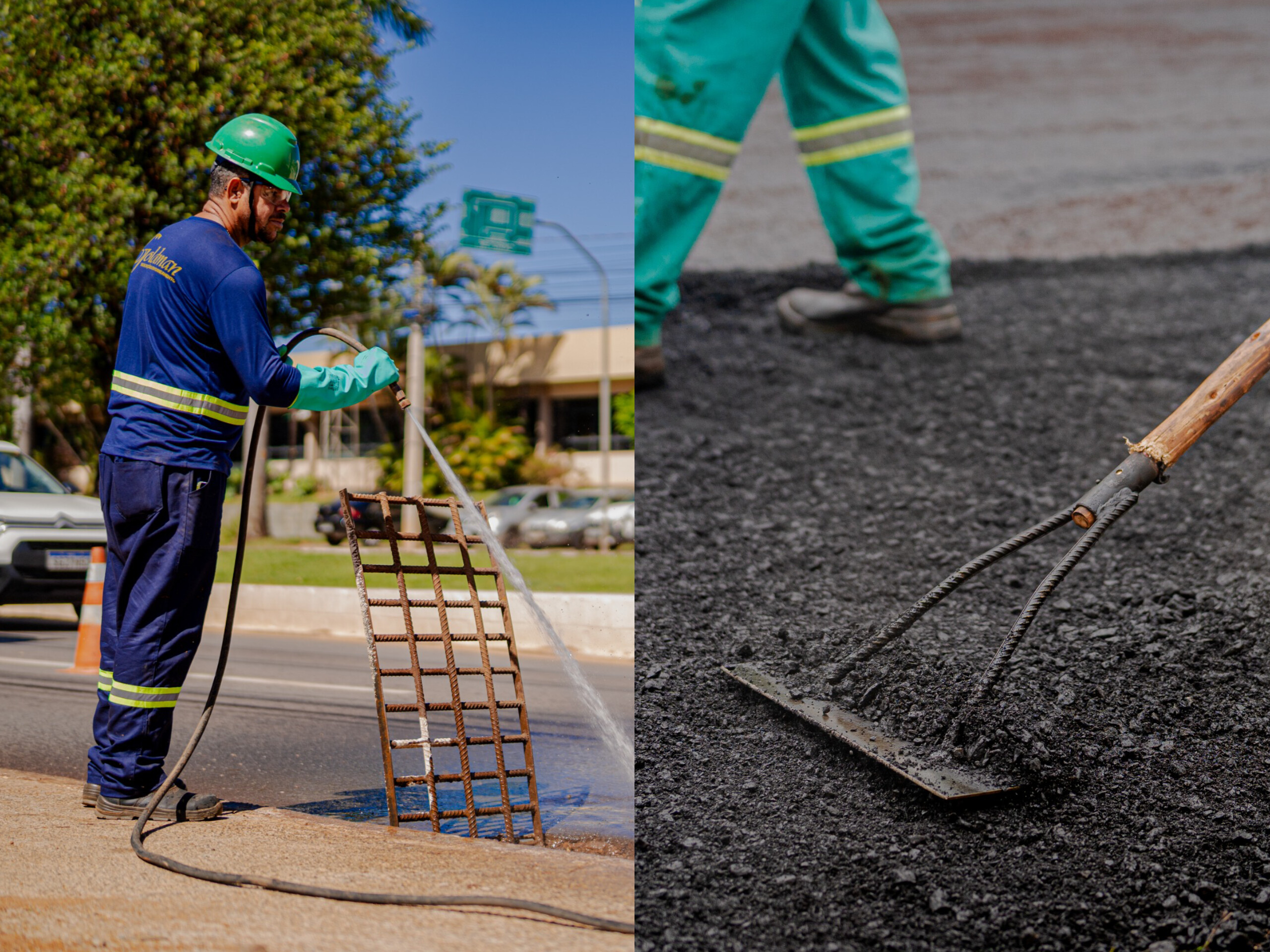 Prefeitura realiza roçagem, tapa-buracos e limpeza de bocas de lobo em diversos bairros de Anápolis