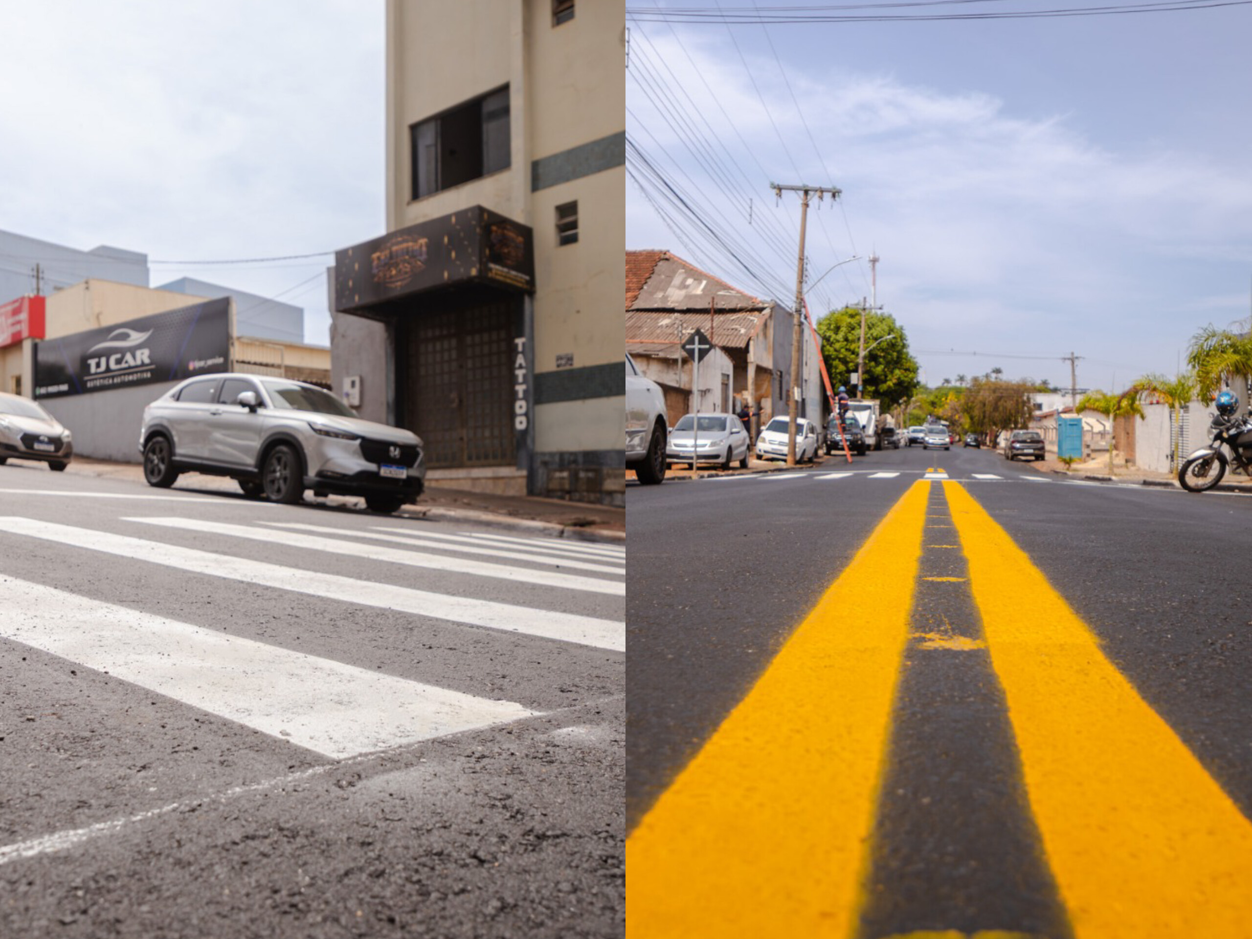 Prefeitura reforça sinalização noturna após recapeamento de ruas no Centro de Anápolis