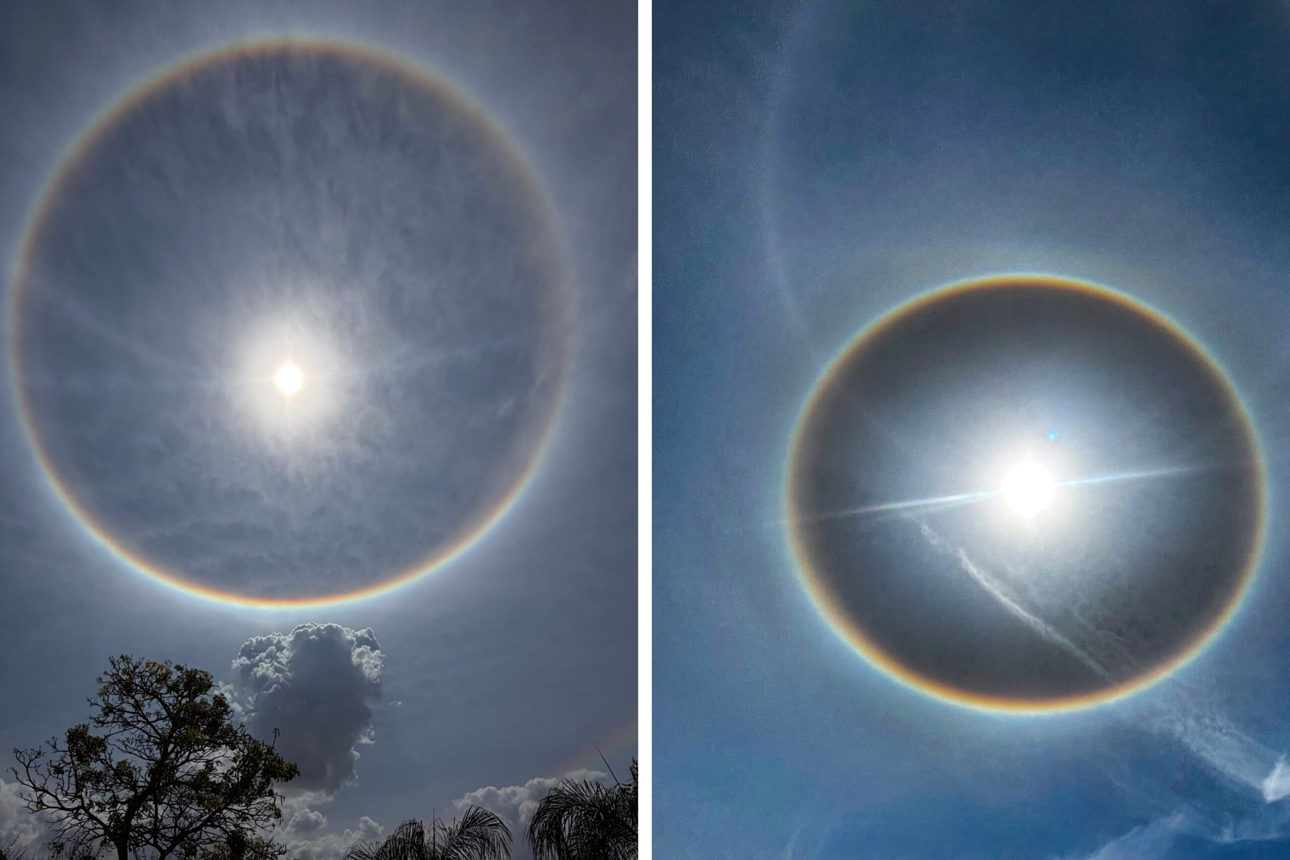 Halo solar chama a atenção de moradores em Goiás